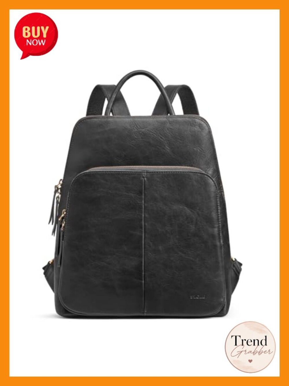Full Grain Leather RFID Blocking Travel Backpack Purse for Women, Fits 13"